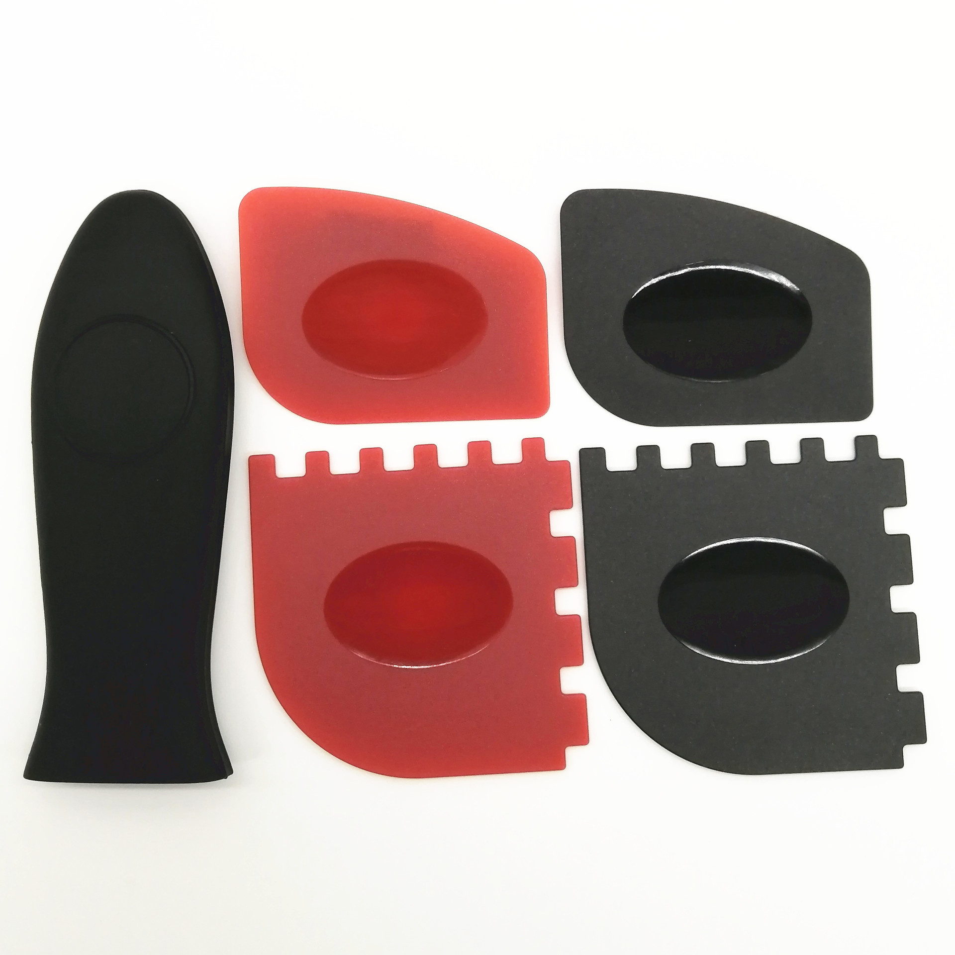 Silicone Heat Insulated Pot Handle Set Pot Handle Set Three-piece Set of Pointed Corner Round Ear Set One-piece Pot Scraper 8-piece Set