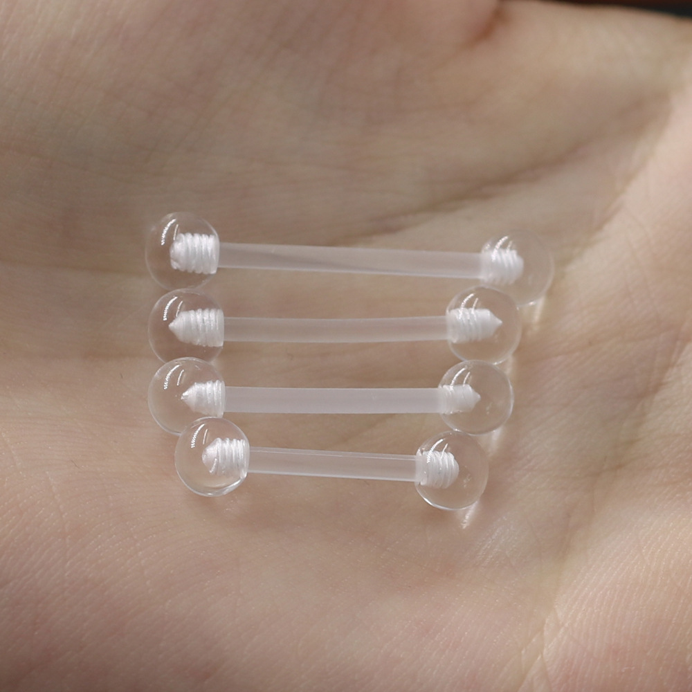 Spot acrylic transparent invisible ear Bridge nail piercing jewelry ear bone nail Amazon human body piercing 38mm long