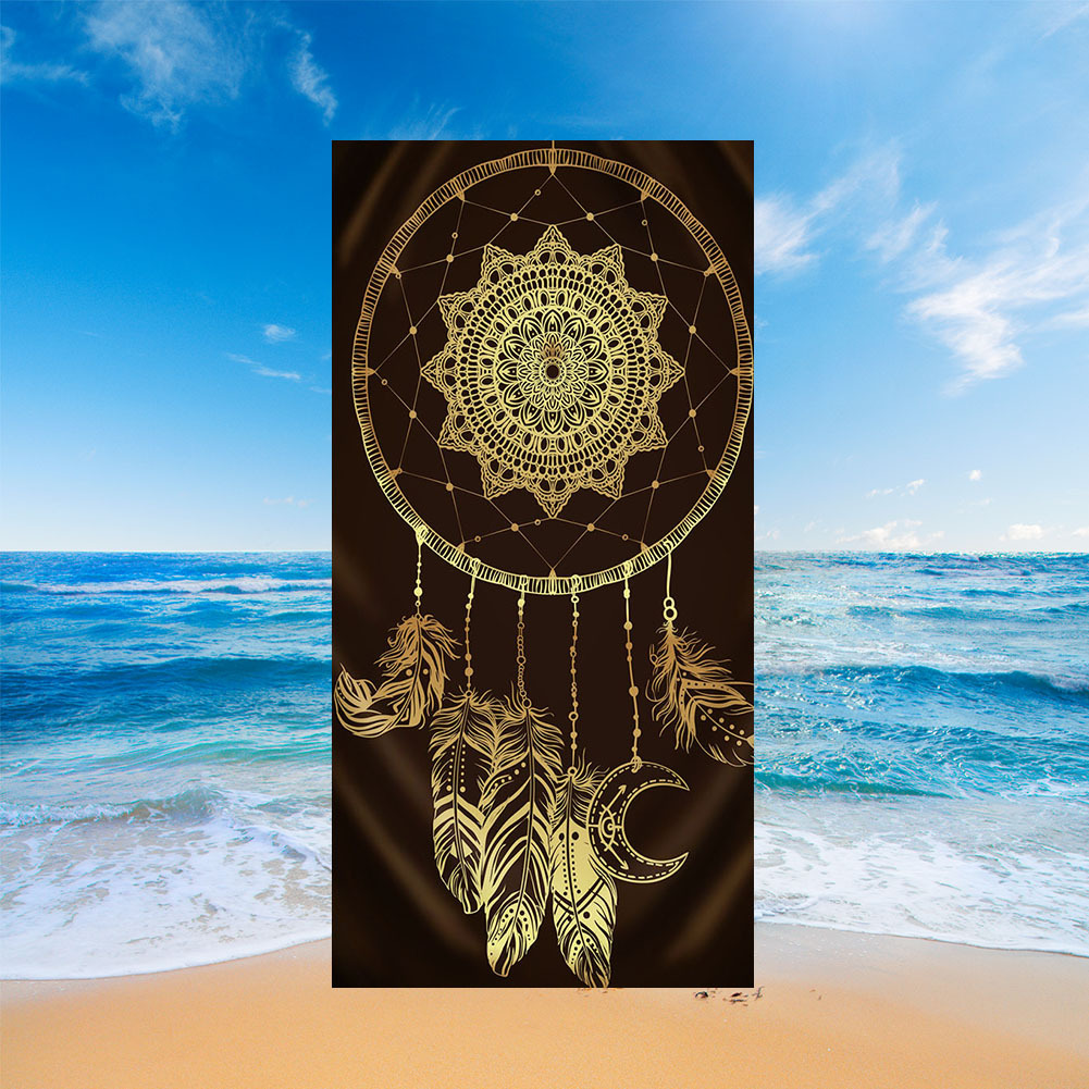2 day hair embroidery European and American 3D digital printing dream catcher beach towel microfiber square tassel beach mat