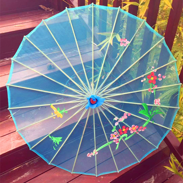 Shiny Fabric Transparent Silk Silk Umbrella Dancing Umbrella Craft Performance Props Oil Paper Umbrella Decorative Umbrella Classical Flower