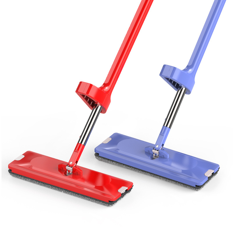 New Red Large Panel Lazy Mop Home Wooden Wooden and Dry Dual-Use Hand-Washable Flat Mop