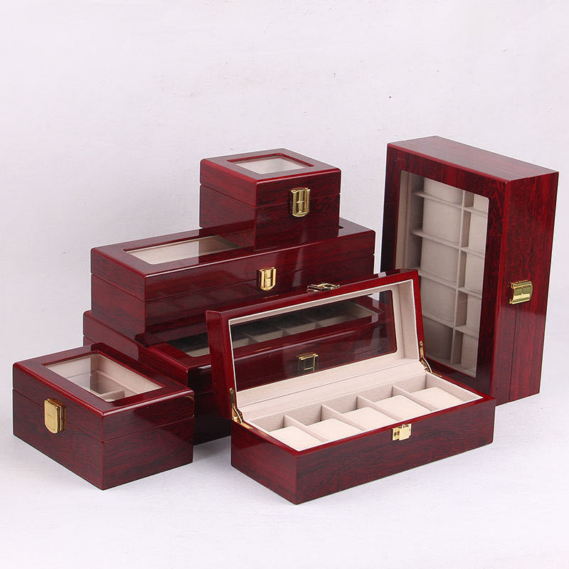 Wooden box box rectangular watch box with lock necklace box suitable for colleagues, relatives, friends and classmates