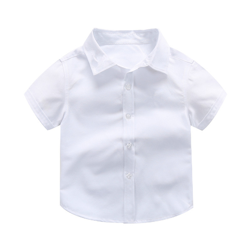 Children's short-sleeved white shirt boys white shirt short-sleeved factory direct support generation hair girls shirt summer