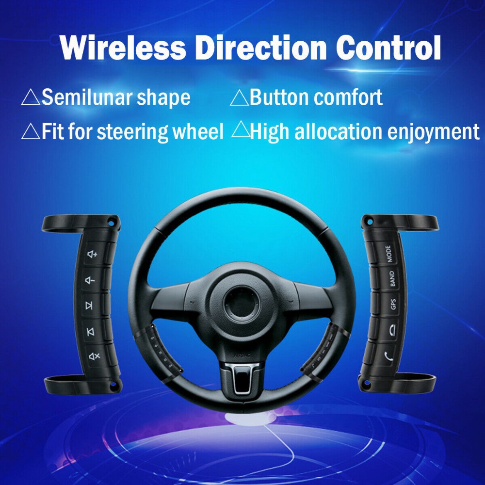 Car square control steering wheel controller car Wireless multiple function keys DVD navigation buttons remote control English