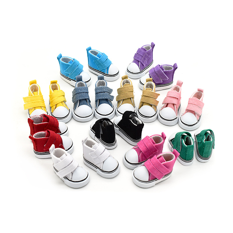 Factory direct 5cm canvas shoes doll BJD6 points Velcro canvas shoes 20cm cotton doll accessories