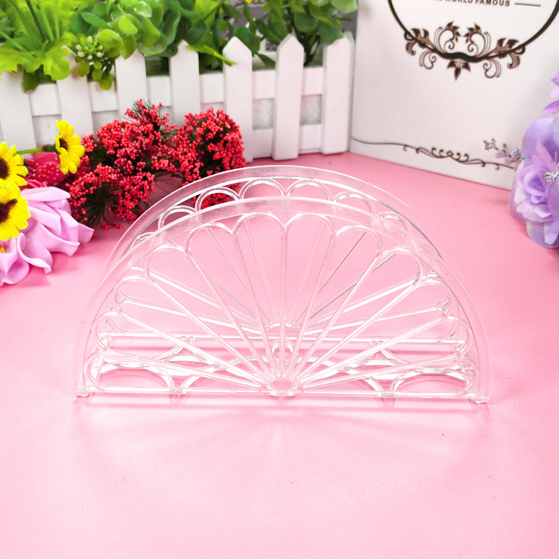 Foreign trade domestic electricity supplier fast food restaurant vertical tissue holder transparent plastic orange petal tissue holder