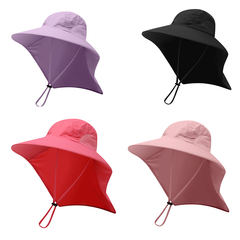 Outdoor big along fisherman hat female Korean fashion sunshade sunscreen cap female hat neck fishing cap sun hat wholesale