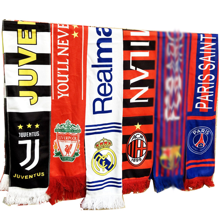 Spot Rome Manchester City Real Madrid Paris Chelsea Liverpool football fan scarf hand waving flag cheer scarf