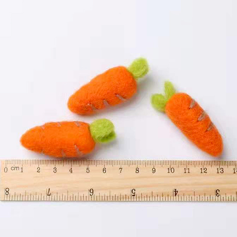 Cute carrot wool felt pokes brooch handmade diy cartoon small animal finished felt products