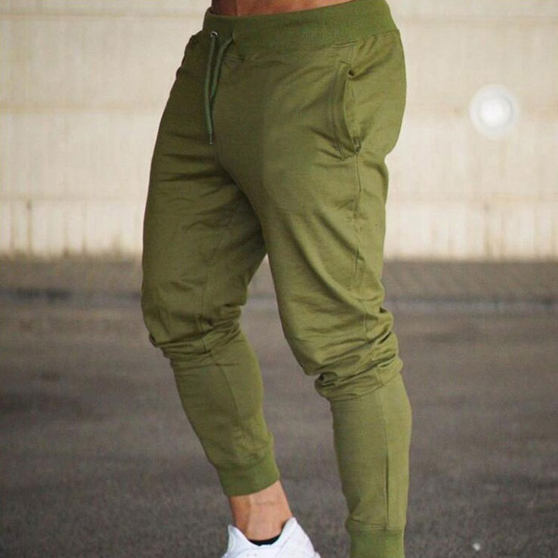 Foreign Trade Thin Slim-fit Sports Pants Men's European and American Running Fitness Football Foot Casual Tether Tight Training Pants for Men