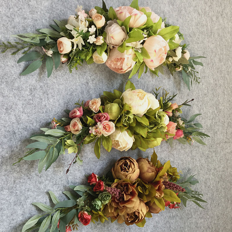 Artificial flower peony lintel wreath mirror front flower welcome card flower door ornaments wall ornaments wedding wedding cross-border supply