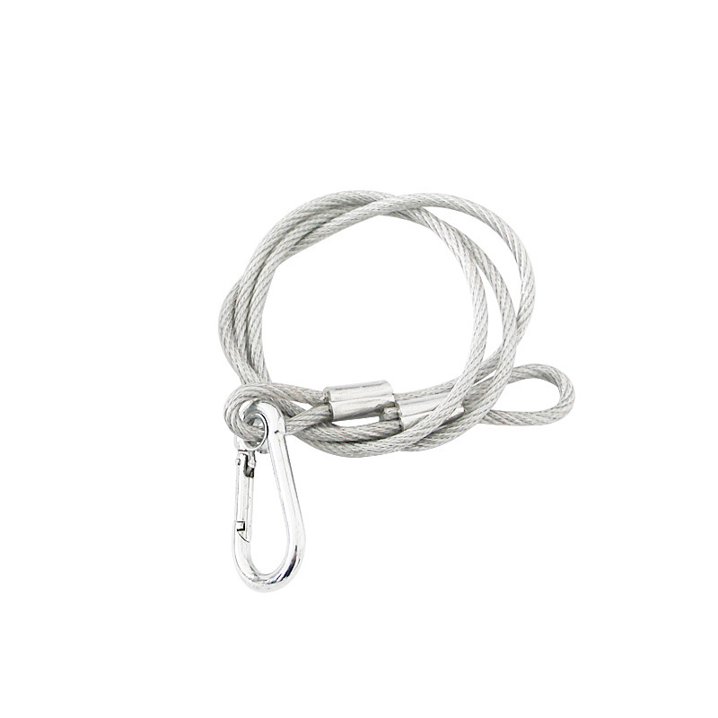 Safety rope lamp safety buckle stage lighting rustless coated steel wire rope beam lamp anti-drop spring buckle rope