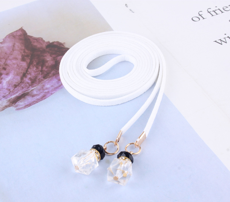 Women's Korean-style Belt Fine Decoration Dress with Skirt Bow Tie Waist Rope Lengthened Strap Black