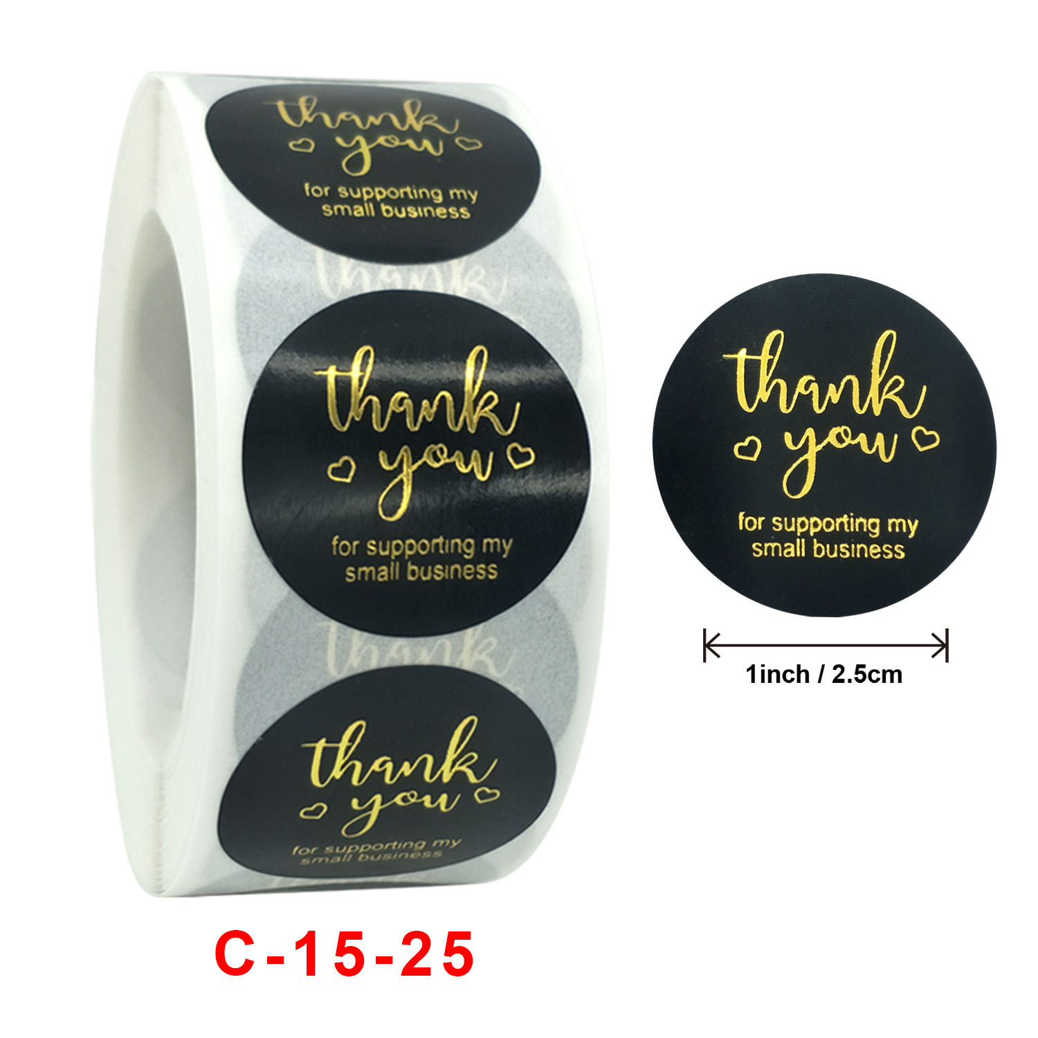 Bulk wholesale Amazon gold and silver foil sticker labels 1 inch, thank you for baking, no dry adhesive
