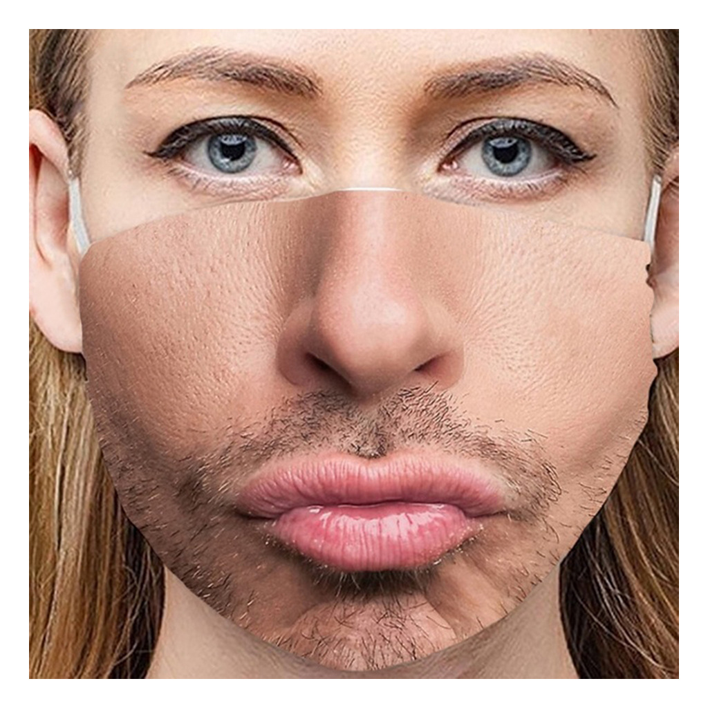 Black Mask Personality Yan Expression Funny Foreign Trade Mask Cross-border Dust-proof Cotton Mask Amazon Printed Mask