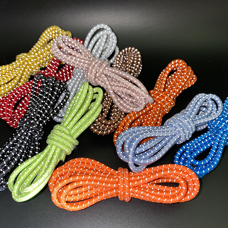Factory direct supply spot 3mm latex elastic rope reflective elastic rope luminous color rubber rope reflective elastic rope