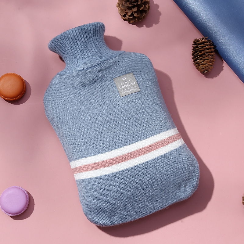 Knitted striped hot water bag cover. Simple and stylish, super elastic, skin-friendly and soft_voghion.com