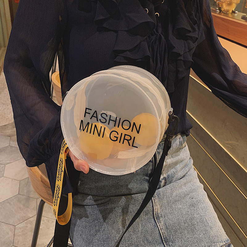 Laser Plastic Jelly Transparent Women's Bag Beach Shoulder Crossbody Round 2020 New Casual Korean Style Children's Bag