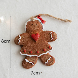 Christmas Resin Gingerbread Man Small Pendant Christmas Tree Decoration Pendant Gingerbread Man Decoration Christmas Decorations