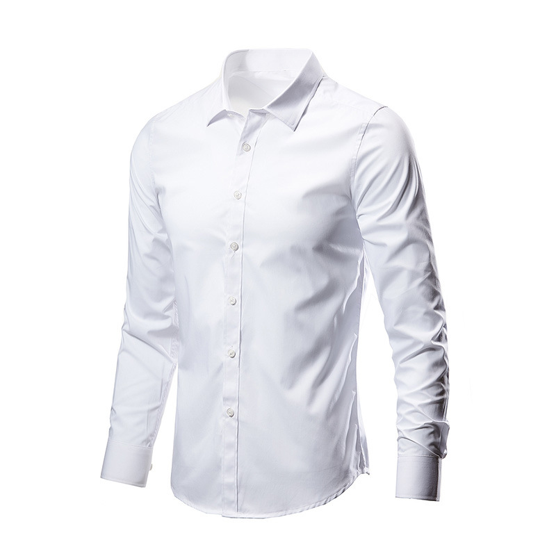White Shirt Men's Long-sleeved Non-ironing Business Dress Slim-fit Korean Style Professional Working Men's White Casual Suit Shirt