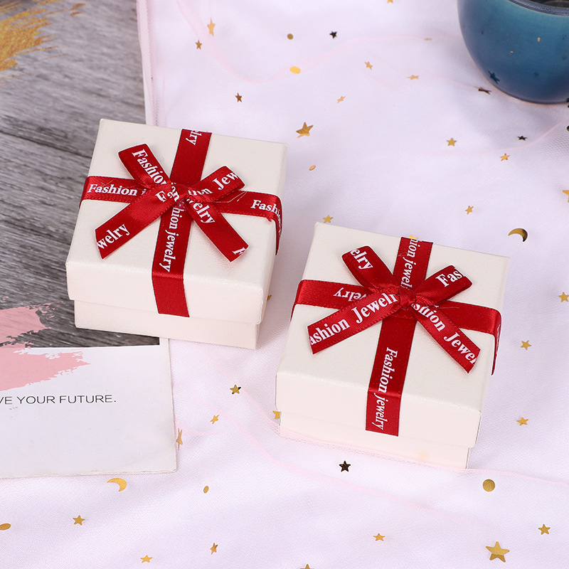 Manufacturer in stock jewelry gift box earrings pendant bracelet necklace box bow jewelry packaging box ring box