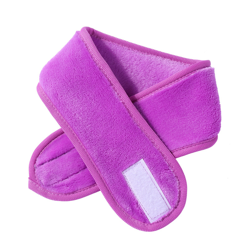 Factory wholesale double-sided beauty face remover Velcro hair band solid color elastic sports yoga sweat band