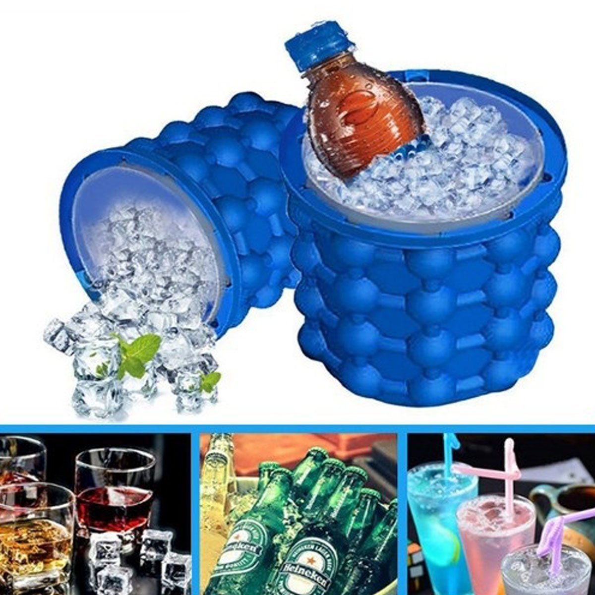 Amazon TV new cross-border ice bucket silicone ice bucket silicone ice maker large ice bucket ice Cup