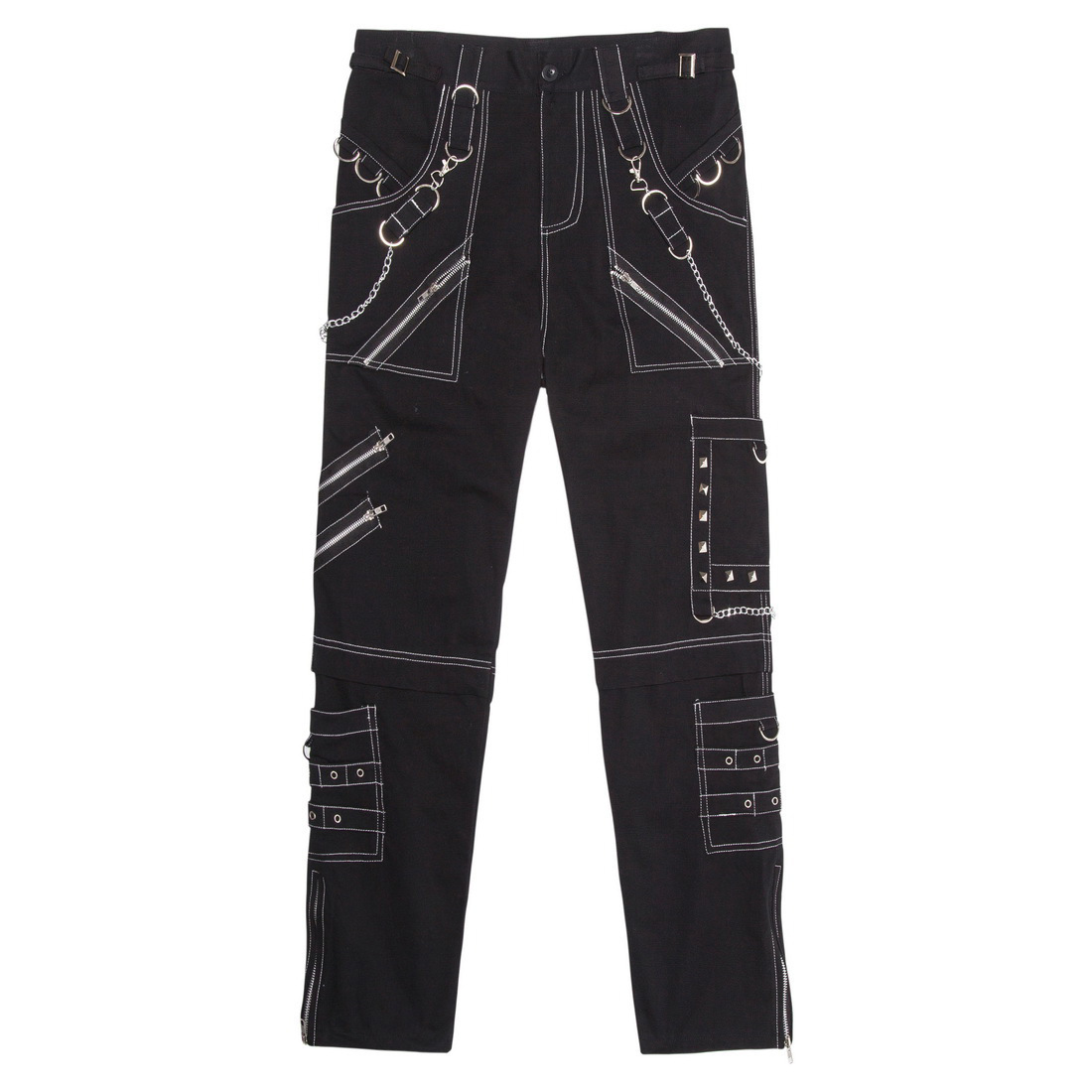 Cross-border Trade Personalized Casual Pants Men's Gothic Pants Punk Rock Eyelet Goods Bound Pants YK023