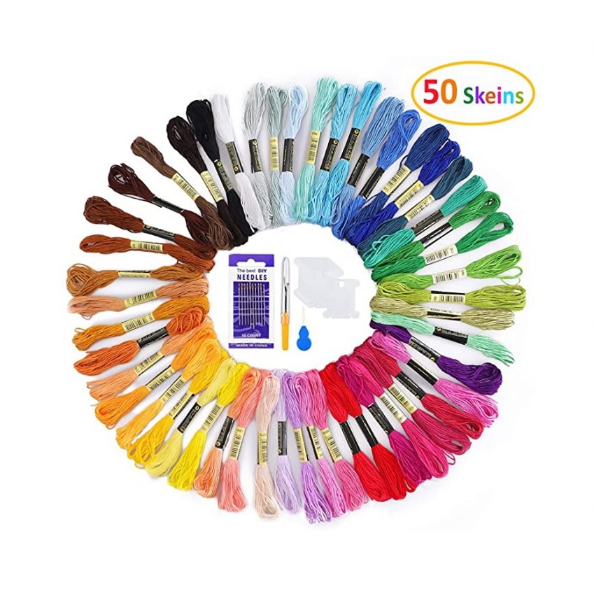 Factory direct supply 8 meters 6 shares of environmental protection cross-stitch embroidery thread branch line 50 color embroidery thread polyester cotton thread embroidery thread cross-border