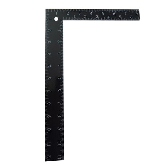 Steel Black Iron Angle Ruler Office Supplies Measurement Drawing Turn Ruler Metric English Metal Scale