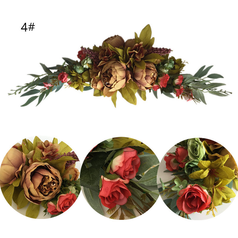 Artificial flower peony lintel wreath mirror front flower welcome card flower door ornaments wall ornaments wedding wedding cross-border supply