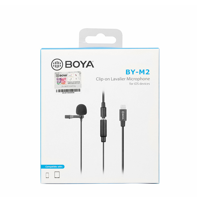 BOYA BOYA collar clip microphone mobile phone camera computer eating and broadcasting voice control microphone noise reduction applicable radio microphone recording