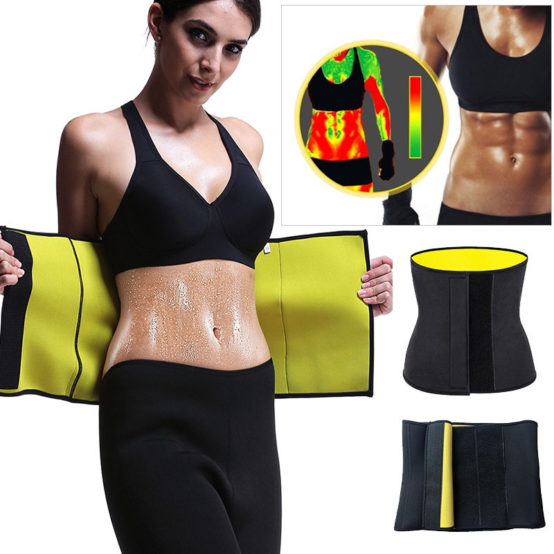 European and American sweat men's and women's belly belt postpartum girdle fitness waist support sweat waist sealing adjustable corset underwear