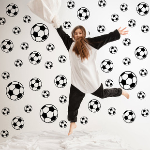 AF1033 Hot Football Pattern pvc Wall Stickers European and American Children's Bedroom Decoration Eco-Friendly Removable Stickers