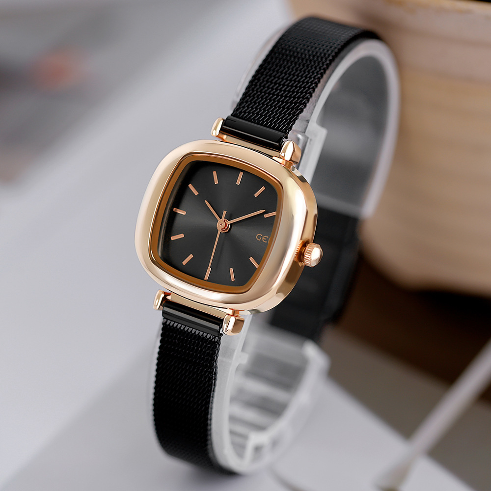 Gedi watch women's simple elegant student small dial thin strap small square mesh chain niche watch women's watch