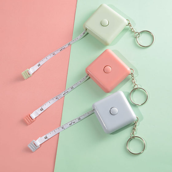 Square automatic telescopic 1.5 meters tape measure gift plastic tape measure measuring clothes Nordic style soft ruler can print logo
