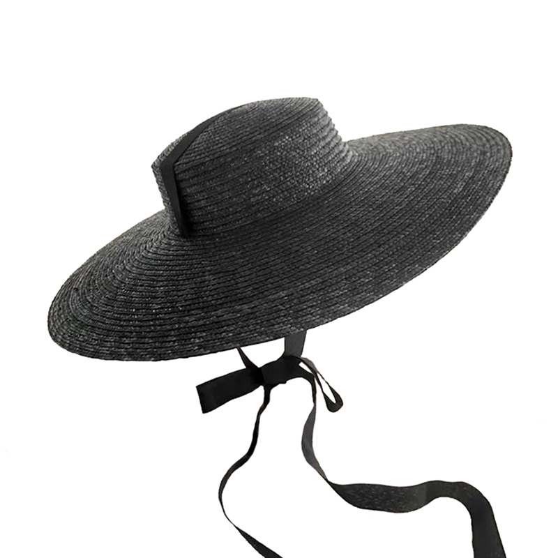 Straw hat European and American super-large eaves straw hat women's summer vacation beach sunshade photography street photography strap hat wholesale