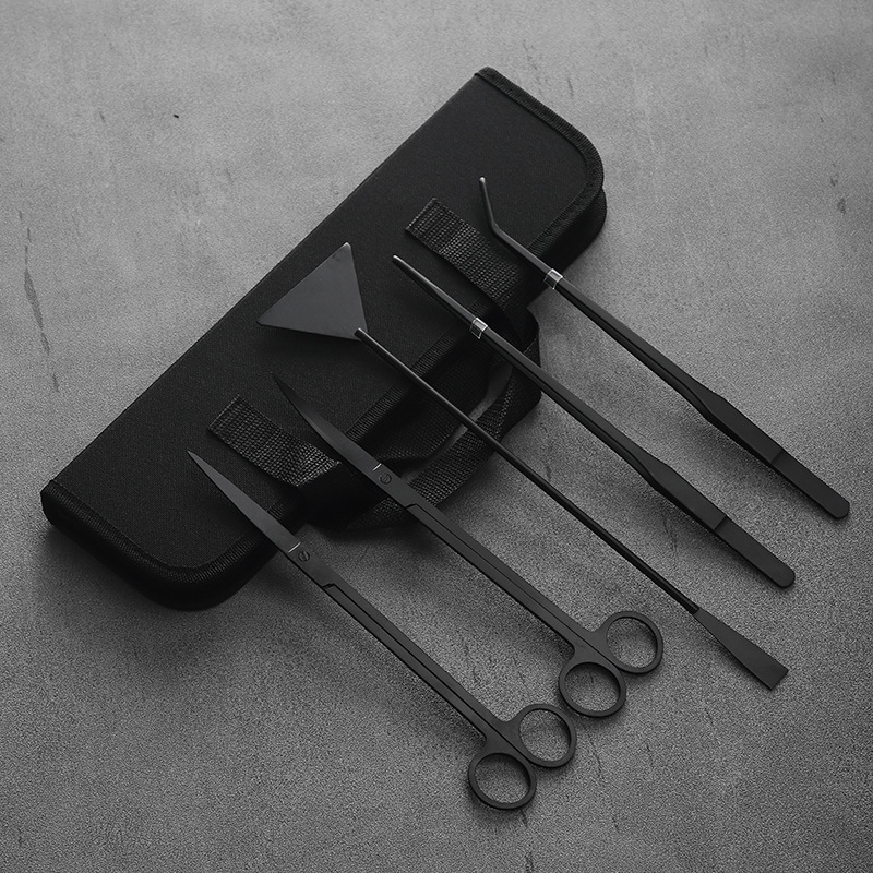 Hair black water grass Tweezers Stainless steel scissors fish tank cleaning landscaping tools water grass scissors algae scraping knife