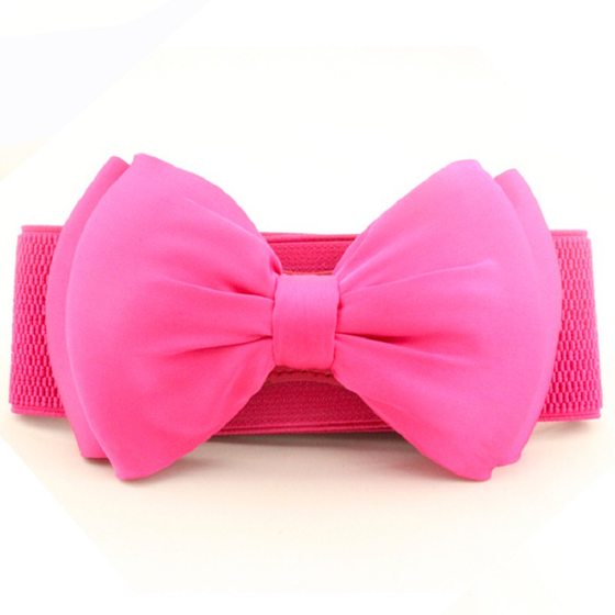 Women's elastic belt chiffon big bow waist dress fashion sweet a generation of hair belt 100.00cm inches