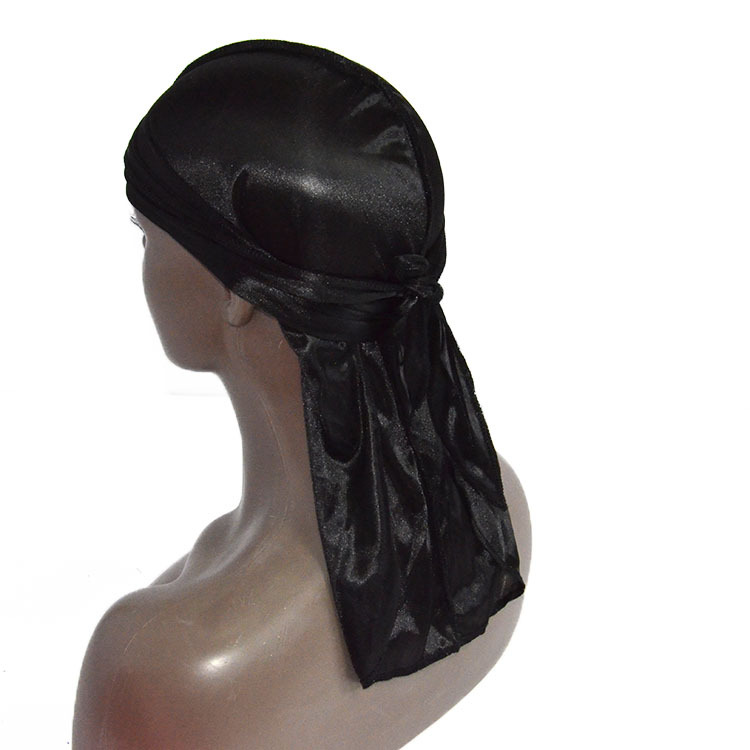 Amazon Лидер продаж Имитация шелка Пиратская шляпа с длинным хвостом SILKY Durag Эластичный платок с принтом