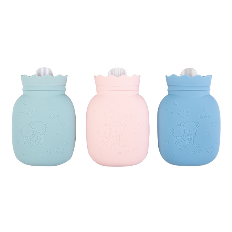 Cartoon Silicone Water Injection Hot Water Bag Portable Handbag Warm Baby Belly Explosion-proof Hot Water Bag