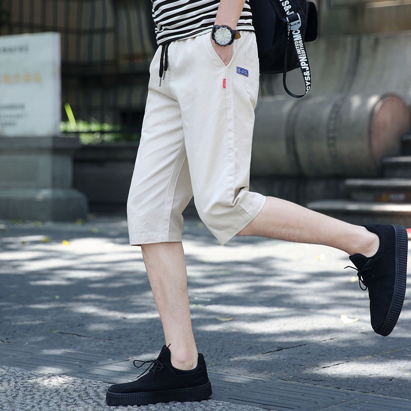 Men's Sports Casual Pants 2020 Summer New Fashion Trendy Men's Pants Breathable Cotton Capri Pants Men's Pants