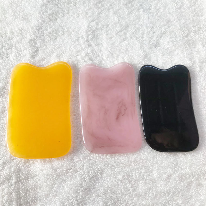Large massage Meridian scraping plate facial facial eye back hand scraping plate resin beeswax massage plate