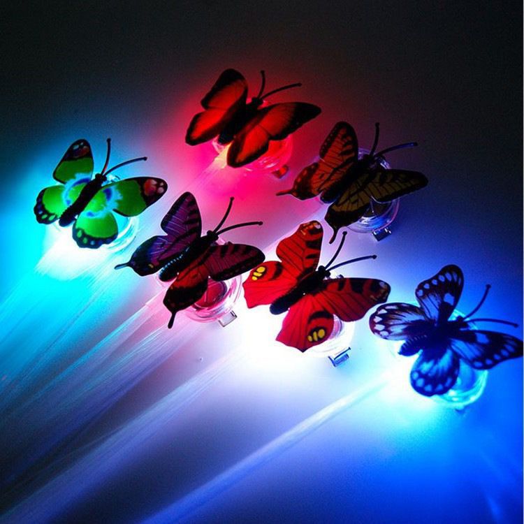 Factory direct colorful butterfly light-emitting braids led flash fiber fake braids light-emitting hair braids