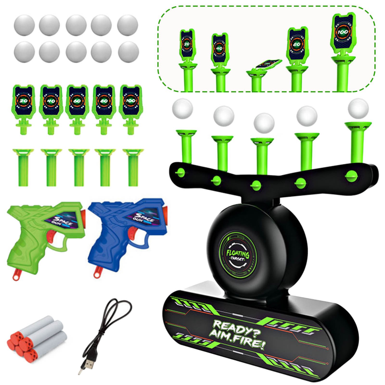Amazon explosions electric suspension shooting target luminous suspension shooting gun Children's Soft Bullet Gun suspension ball spot