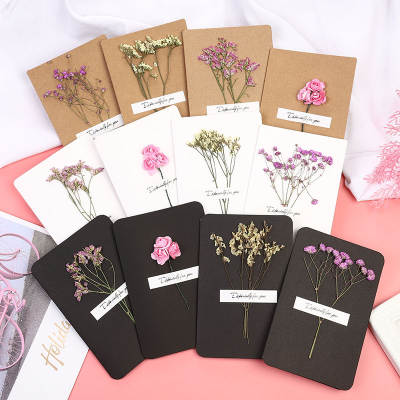 Handmade dried flower greeting card business couple gift student message teacher parent small greeting card piece Teacher's Day greeting card