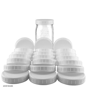 Wholesale 70mm86mm Sealed Storage Lid Glass Bottle Mason Jar White Plastic Lid Matching Silicone Ring