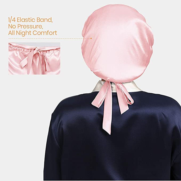 Hot selling velvet sleep cap Women's no trace pullover cap bandage bow elastic sleep cap