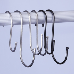 Factory direct supermarket kitchen crossbar S-shaped hook stainless steel S-hook black S-hook multi-purpose seamless S-hook