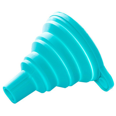 Creative Home Silicone Folding Telescopic Long Neck Funnel Kitchen Oil Leakage Creative Household Liquid Dispensing Fan Round Shape